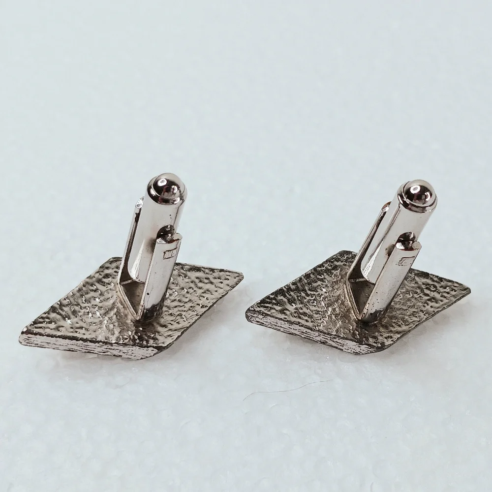 Men Cufflinks Tie Clip Bar Silver